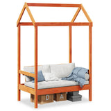 Bench with Roof Wax Brown 117.5x70x176.5 cm Solid Wood Pine 846996