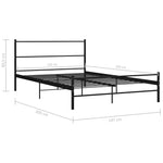 ZNTS Bed Frame with Headboard without Mattress Black 140x200 cm Metal 286497