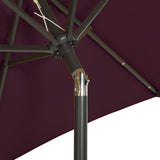 Garden Parasol with LED Lights Bordeaux Red 200x211 cm Aluminium 313561