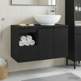 Bathroom Furniture Set 2 pcs Black Engineered Wood 3404085