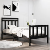 Bed Frame without Mattress Black 75x190 cm Small Single Solid Wood 3105344