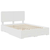Bed Frame with Headboard White 140 x 200 cm Engineered Wood 3412774