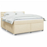 Box Spring Bed with Mattress Cream 180x200 cm Fabric 3285986