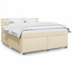 Box Spring Bed with Mattress Cream 180x200 cm Fabric 3285986