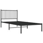Metal Bed Frame without Mattress with Headboard Black 90x200cm 350857