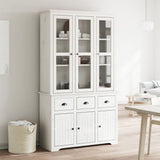 Highborad "BODO" White 115.5x43x200.5 cm Solid Wood Pine 3206451