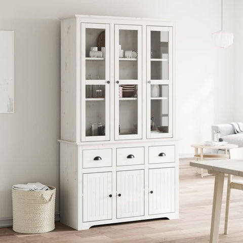 Highborad "BODO" White 115.5x43x200.5 cm Solid Wood Pine 3206451