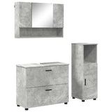 Bathroom Furniture Set with Drawer 3 pcs Concrete Grey 3393026
