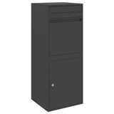 Parcel Drop Box with Storage Black 41 x 38 x 103 cm Steel 874933