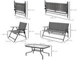 Four-Piece Metal Garden Sofa Set - Mixed Grey T3398P328412