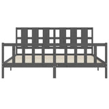 Bed Frame without Mattress Grey 200x200 cm Solid Wood Pine 3192253