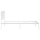 Metal Bed Frame without Mattress with Headboard White 100x190cm 350925