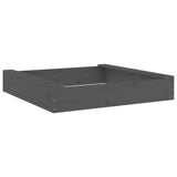 Sandbox with Seats Grey Square Solid Wood Pine 825032