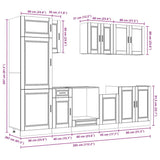 8 Piece Kitchen Cabinet Set "Porto" Smoked Oak Engineered Wood 3314816