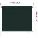 Outdoor Roller Blind 180x140 cm Dark Green HDPE 312815