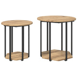 ZNTS End Tables Artisan oak Engineered wood, Metal Medium Coffee Table 869719