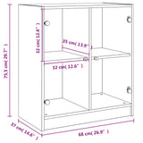 Side Cabinet with Glass Doors Concrete Grey 68x37x75.5 cm 836423