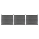 Fence Panel Set WPC 526x146 cm Black 3070460