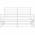 Metal Bed Frame without Mattress with Footboard White 120x190cm 352383