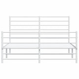 Metal Bed Frame without Mattress with Footboard White 120x190cm 352383