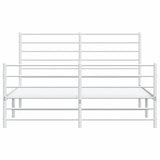 Metal Bed Frame without Mattress with Footboard White 135x190cm 352385