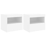 ZNTS Bedside Cabinets with LED Lights 2 pcs White 50x40x45 cm 836764