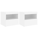 ZNTS Bedside Cabinets with LED Lights 2 pcs White 50x40x45 cm 836764