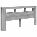 LED Headboard Grey Sonoma 200 cm Engineered Wood 837370
