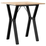 Dining Table Y-Frame 70x70x75 cm Solid Wood Pine and Steel 3282715