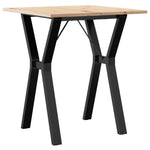 Dining Table Y-Frame 70x70x75 cm Solid Wood Pine and Steel 3282715
