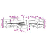 6 Piece Garden Sofa Set White Solid Wood Pine 3250821
