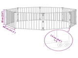 Dog Gate 8 pcs Black 80 x 60 cm Galvanised Steel 892012