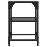 Coffee Tables with Black Glass Top 2 pcs 30x30x45 cm Steel 846001