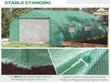 Walk-in Polytunnel Garden Greenhouse, Outdoor Mesh Door Greenhouse with PE Cover and 6 Windows, 4.5 T3398P314101