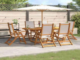 7 Piece Garden Dining Set Solid Wood Acacia and Textilene 3279295