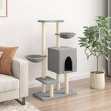 Cat Tree with Sisal Scratching Posts Light Grey 117 cm 172119