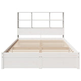 Bookcase Bed without Mattress White 120x200cm Solid Wood Pine 3322392