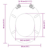 Soft-Close Toilet Seat Blue 44 x 38 cm MDF board 42027180
