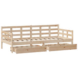 Daybed with Drawers without Mattress 90x190 cm Single Solid Wood 3302142