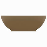 Luxury Basin Oval-shaped Matt Cream 40x33 cm Ceramic 146930