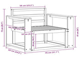 Outdoor Sofa Set Solid Acacia Wood White 3438978