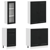 Kitchen Unit PORTO 8 pcs Black Engineered Wood 3438422
