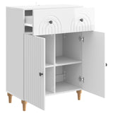 Sideboard High Gloss White 66 x 34.5 x 90 cm Engineered Wood 894179