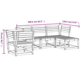 Garden Lounge Set Natural wood Solid Douglas wood 5 Piece Set 3216918