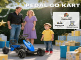 Pedal Go Kart for Kids 2-5 Years, with Silent EVA Wheels, Metal Frame, Blue T3398P378923