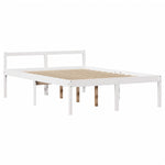 ZNTS Bookcase Bed without Mattress White 160x200 cm Solid Wood Pine 3322021