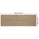 Area Rugs Rectangular Natural and Black 80 x 300 cm Jute 42010495