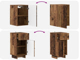 3 Piece Bathroom Cabinet Set EDE Old Wood Engineered Wood 3417745