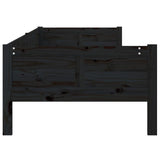 Day Bed without Mattress Black Solid Wood Pine 90x190 cm Single 820251