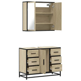 2 Piece Bathroom Furniture Set Sonoma Oak Engineered Wood 3300901